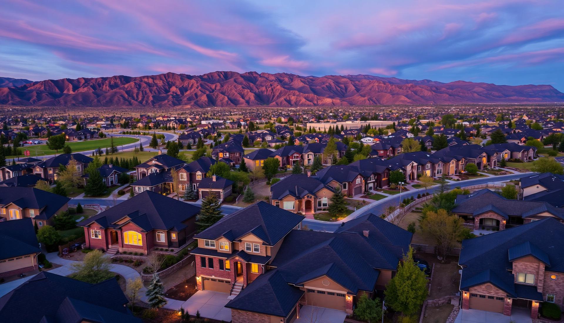Aerial view of Utah County neighborhood