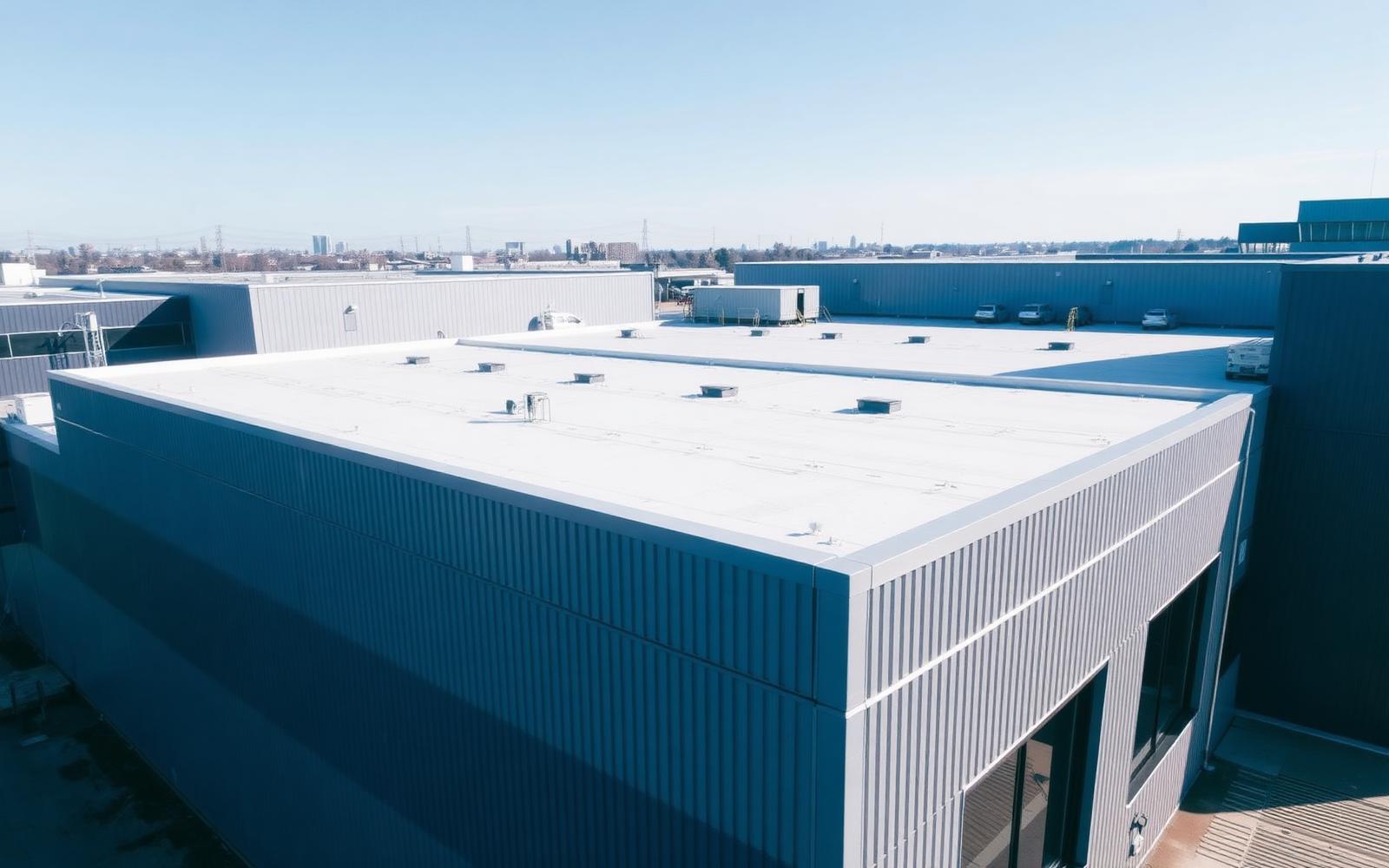 Commercial flat roof installation